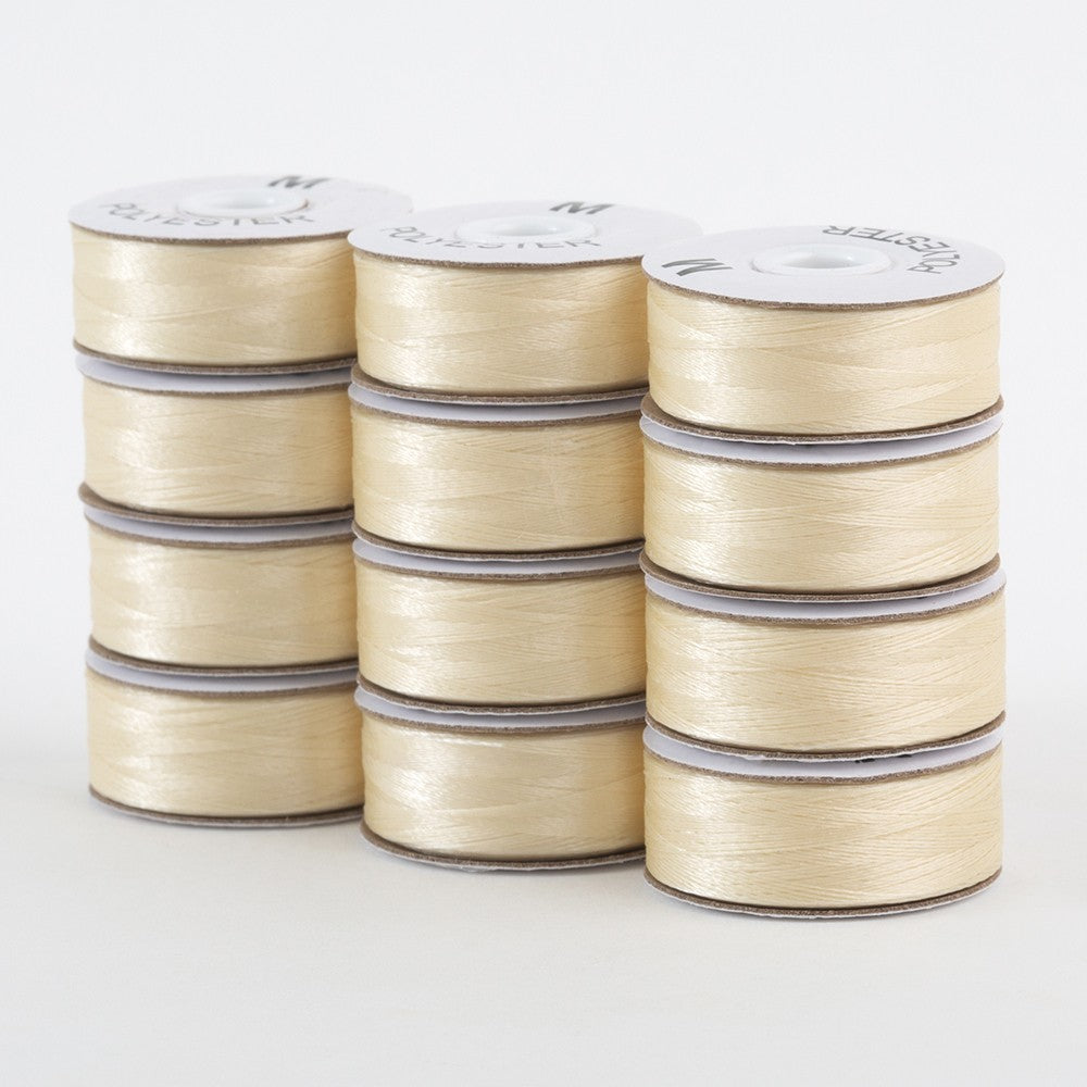 SuperBobs Polyester Bobbin 12pk M-Style Cream
