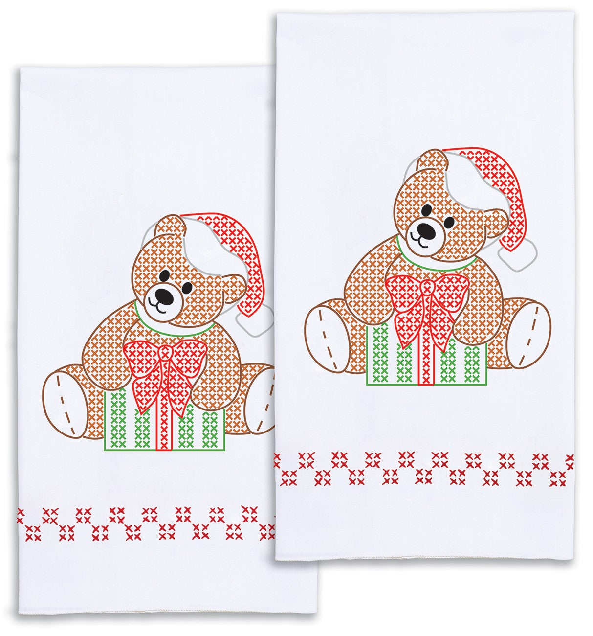 Holiday Teddy Decorative Hand Towels
