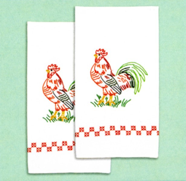 Rooster Hand Towels 17in x 28in