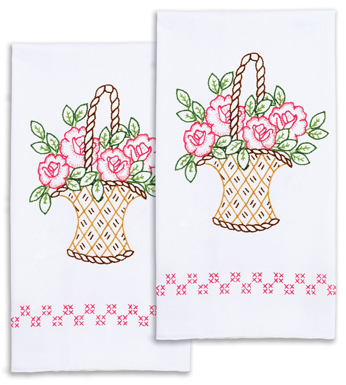 Basket Of Roses Decorative Hand Towels