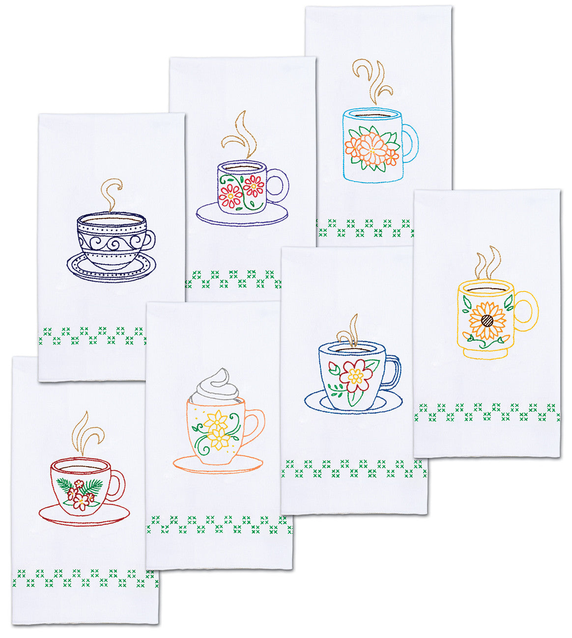 Coffee Cups Decorative Hand Towel Set