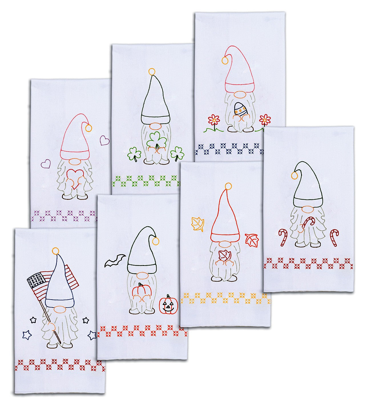 Decorative Hand Towel Set Holiday Gnomes
