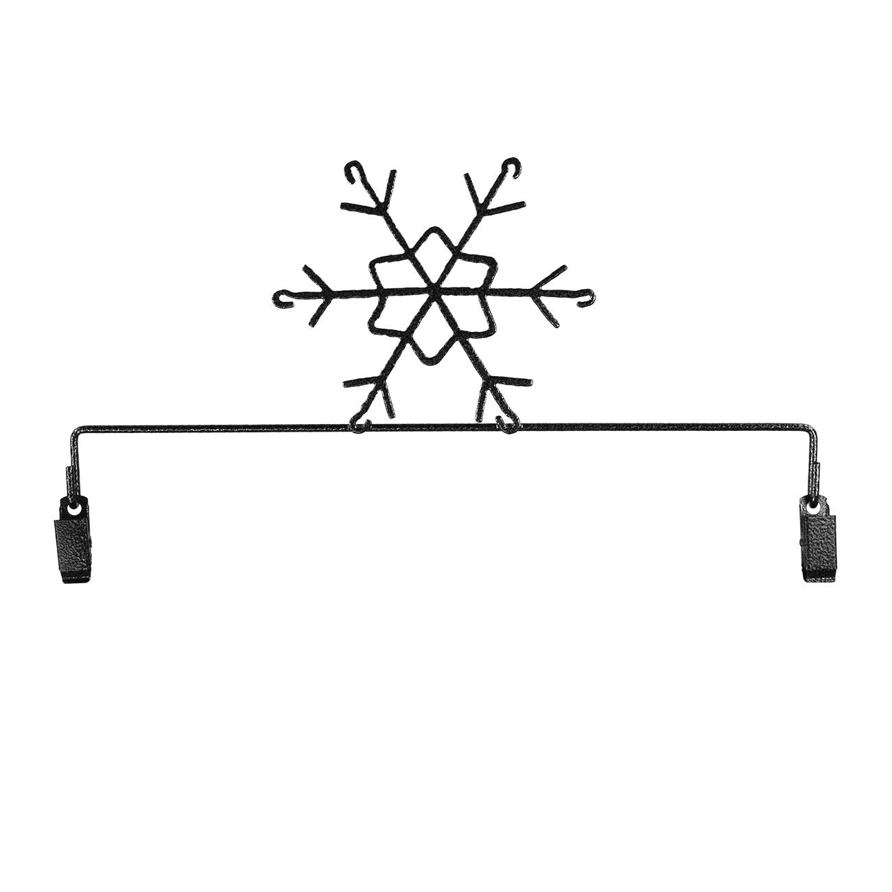 Snowflakes With Clips Charcoal 8in