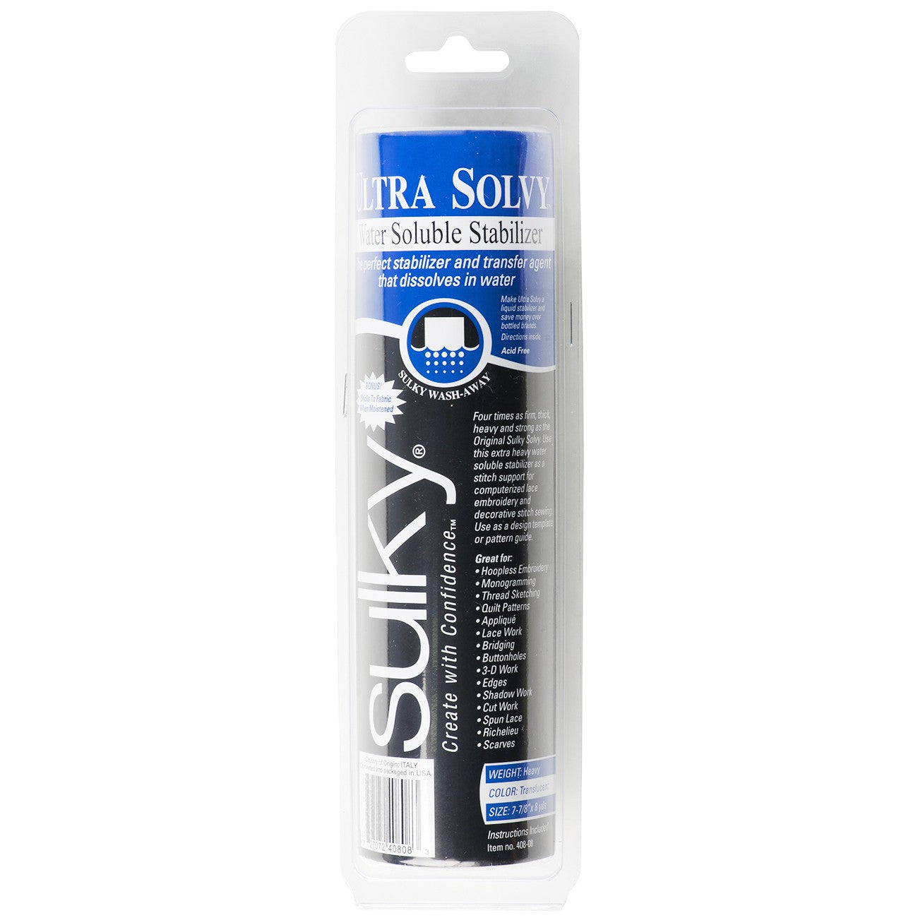 Ultra Solvy Extremely Firm & Stable Water Soluble Stabilizer 8in x 8yds