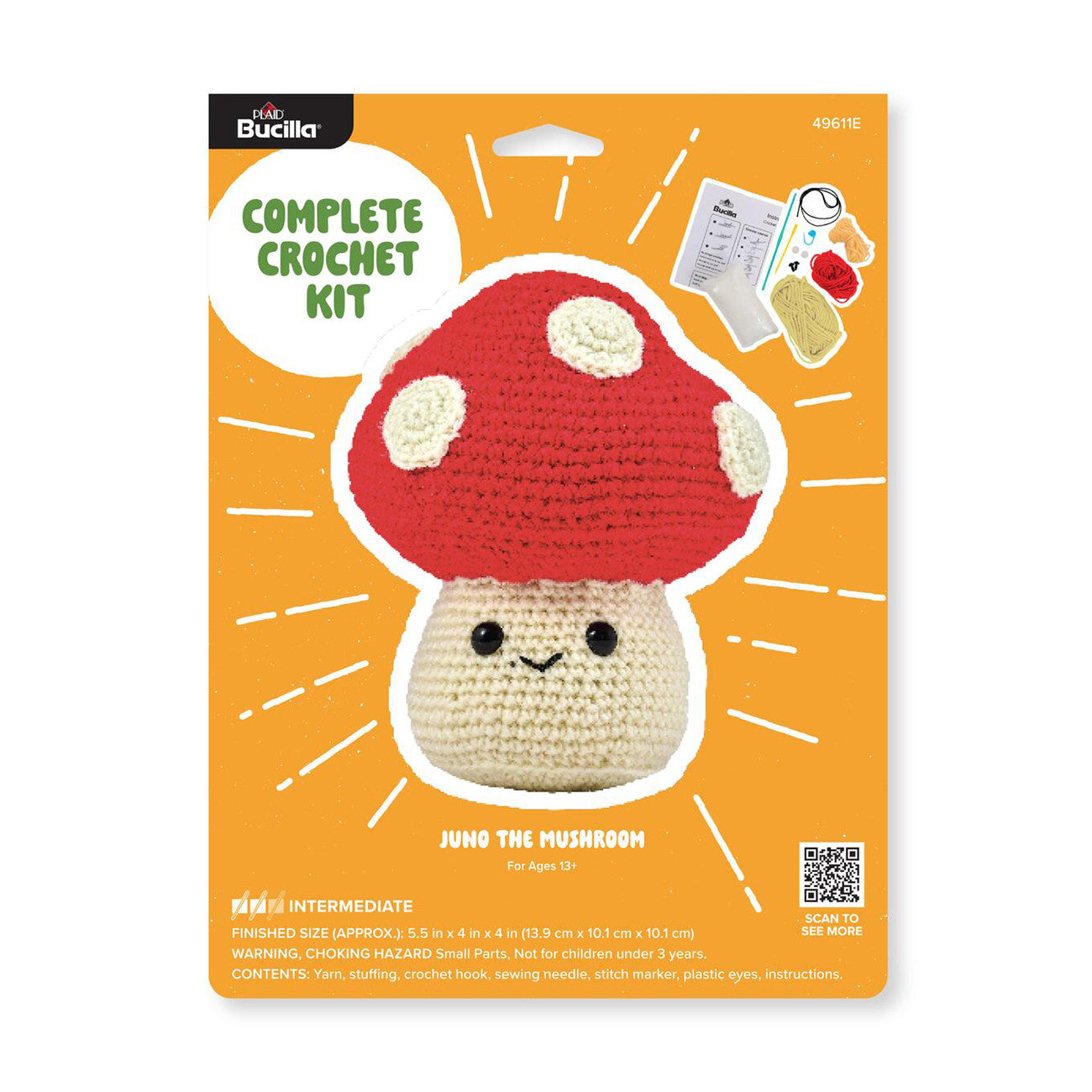 Bucilla Amigurumi Kit 5in Juno Mushroom