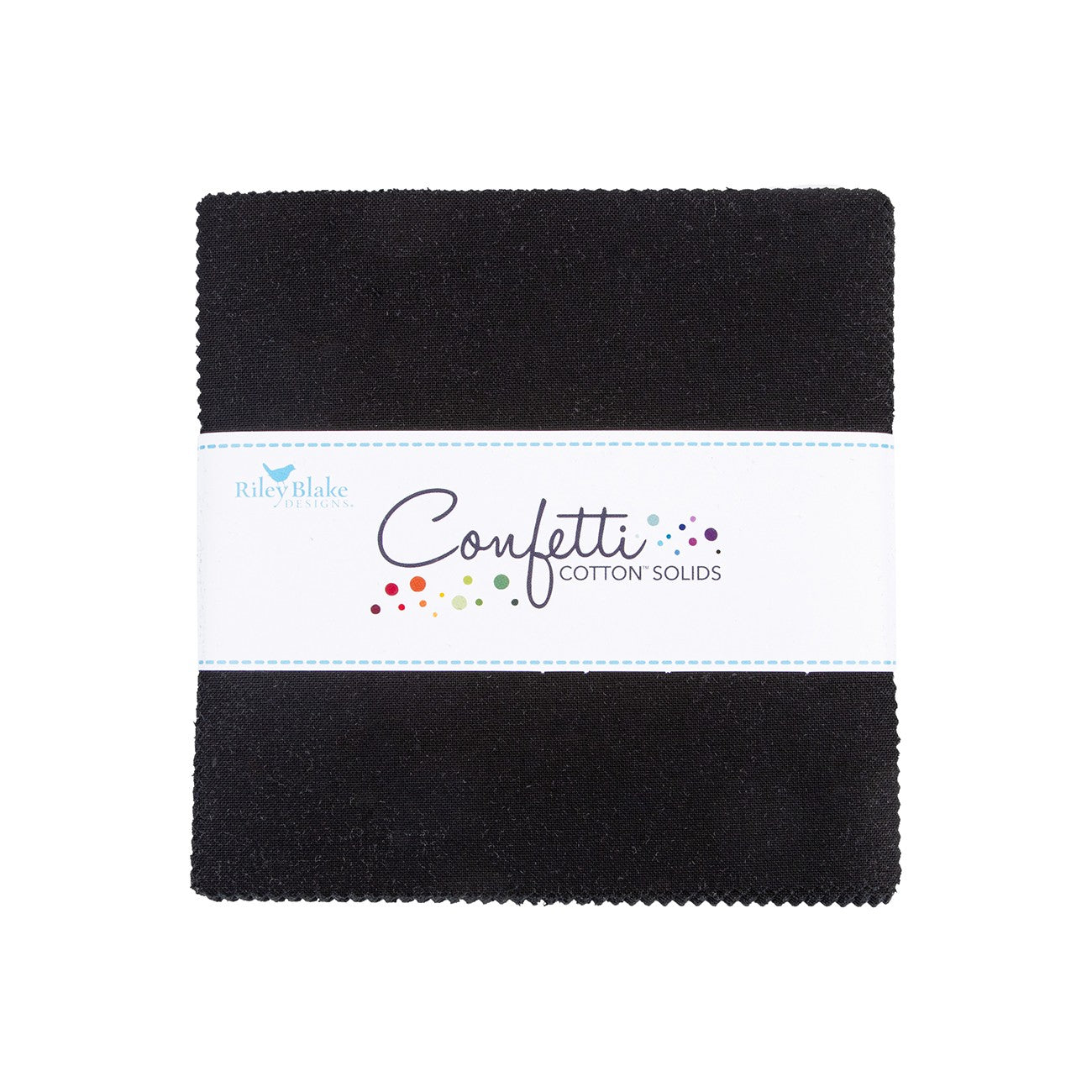 Confetti Cotton Pitch Black 5in Squares, 42pcs/bundle