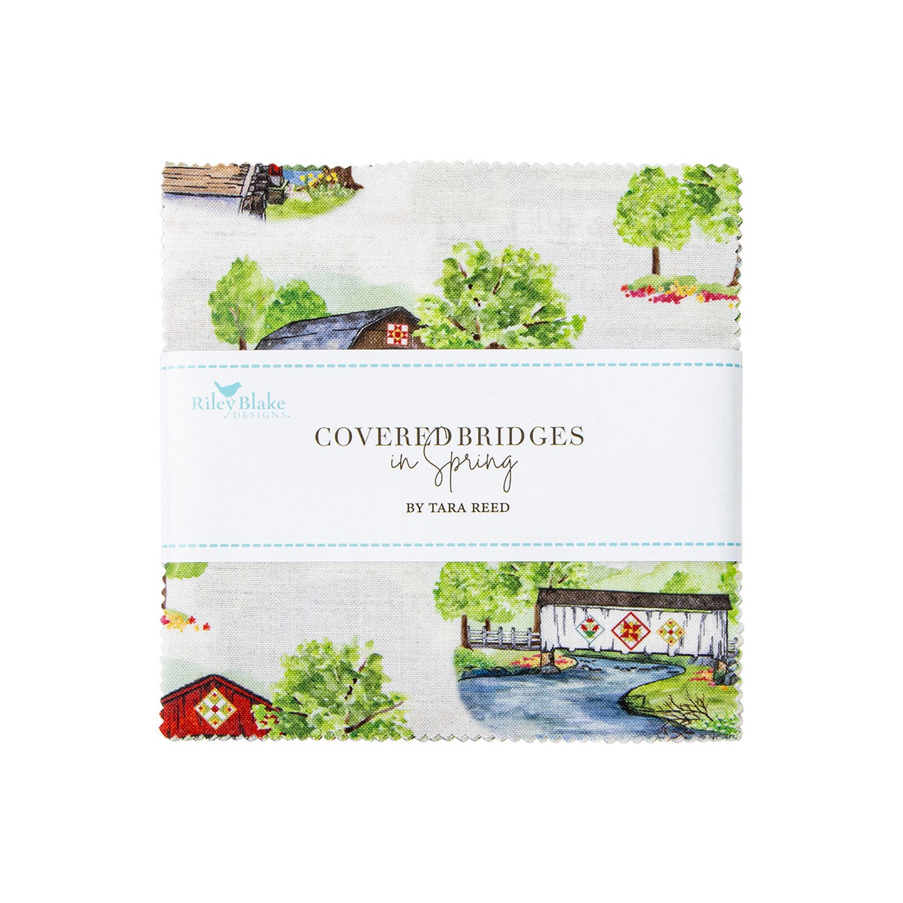 Covered Bridges in Spring 5in Squares, 42pcs/bundle