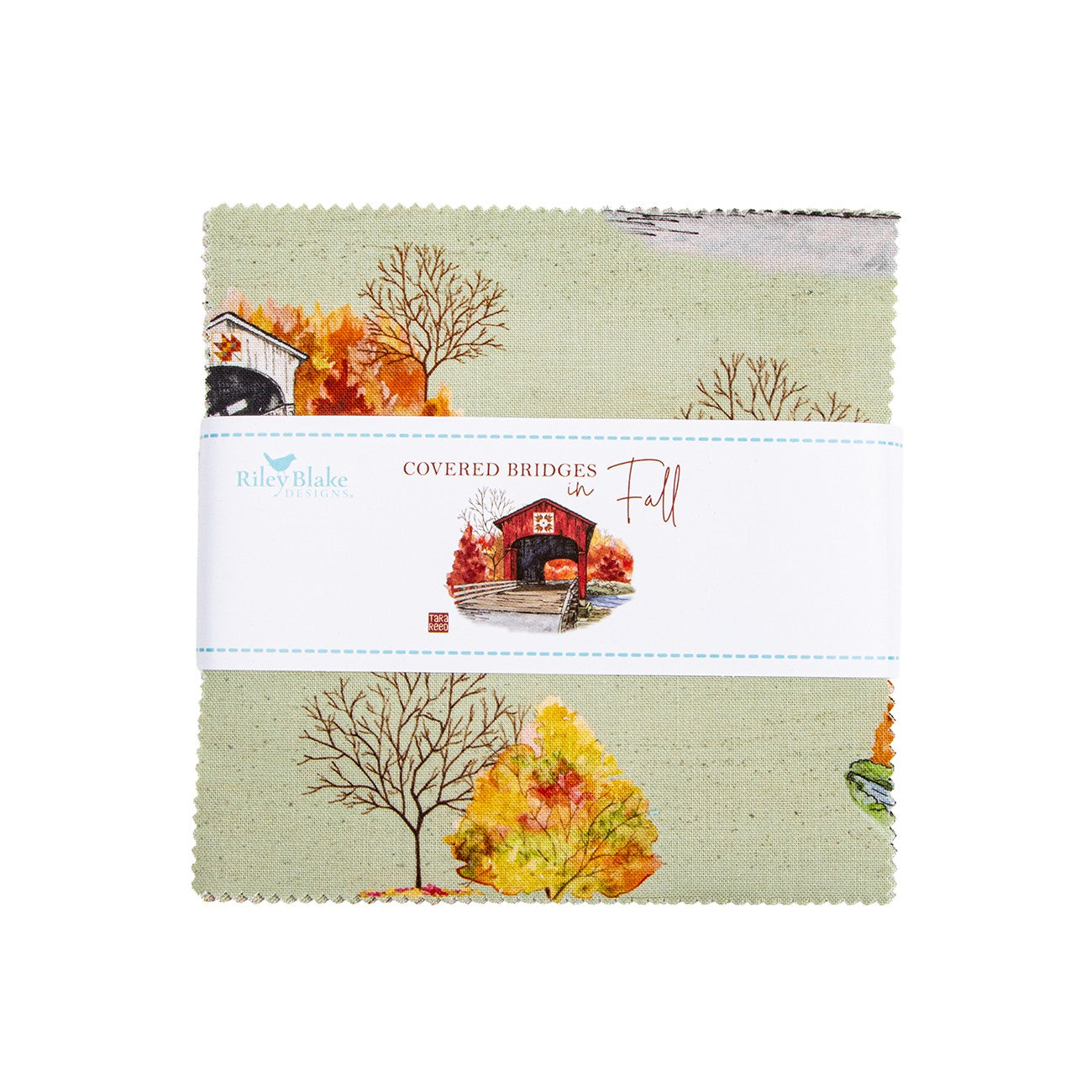 Covered Bridges in Fall 5in Squares, 42pcs/bundle