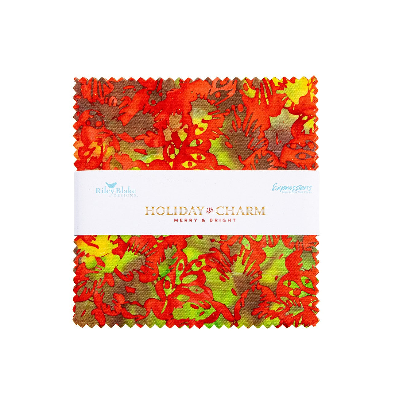 Batiks Holiday Charm Merry & Bright 5in Squares A, 42 Pcs.