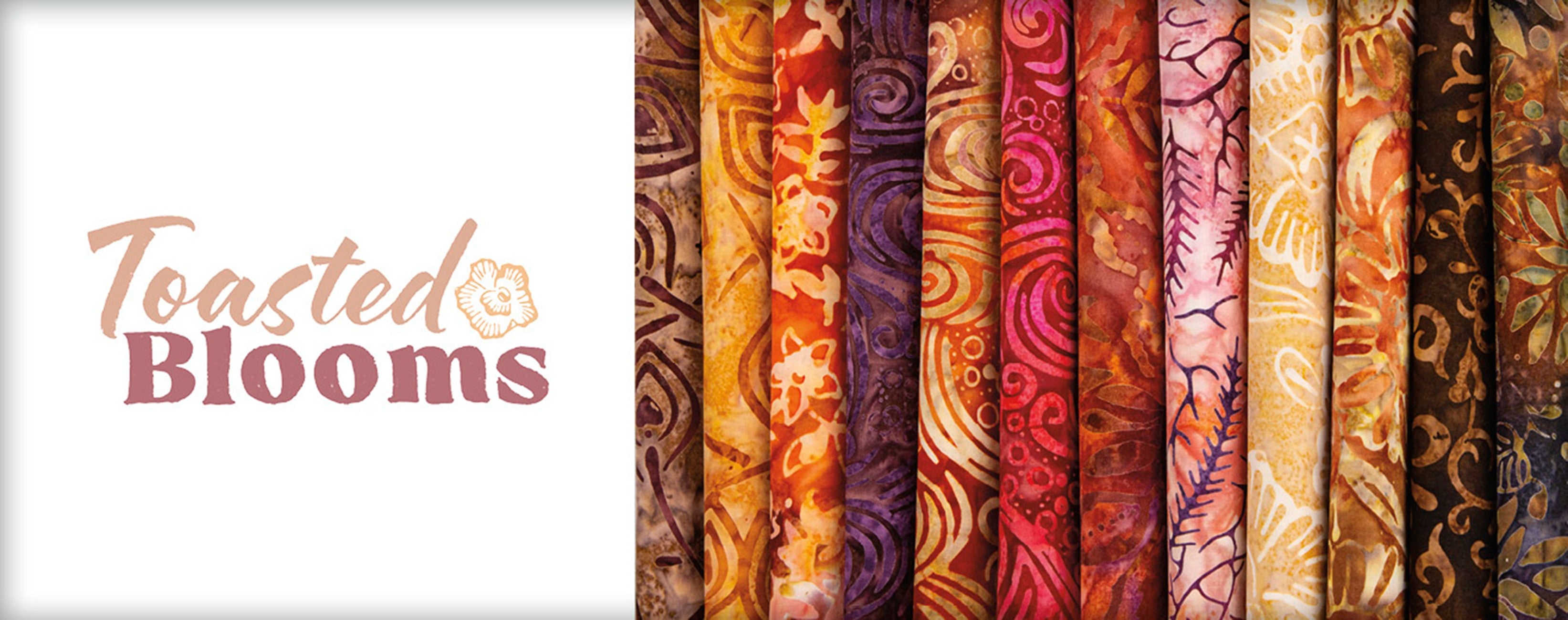 Batiks Toasted Blooms 5in Squares, 42pcs/bundle