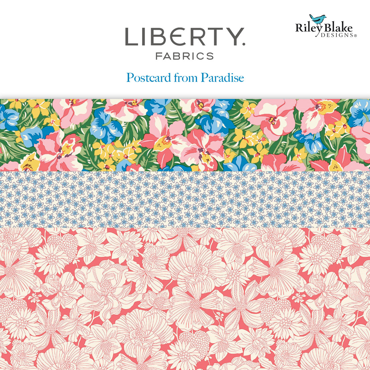 Liberty Postcard from Paradise 5in Squares, 42pcs/bundle