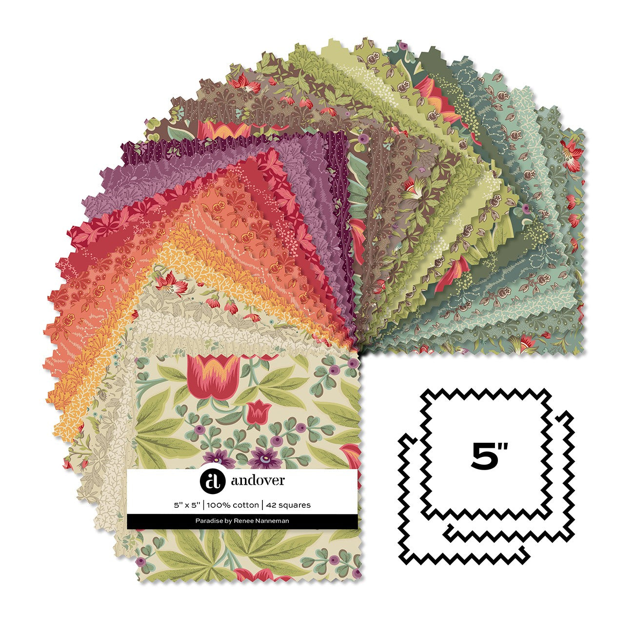 Paradise 5 Inch Square 42 Cuts Each