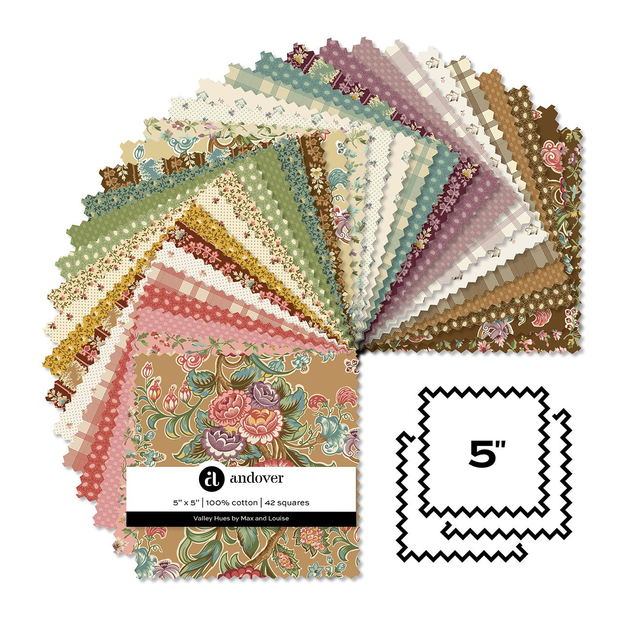 Valley Hues 5 Inch Square 42 Cuts Each
