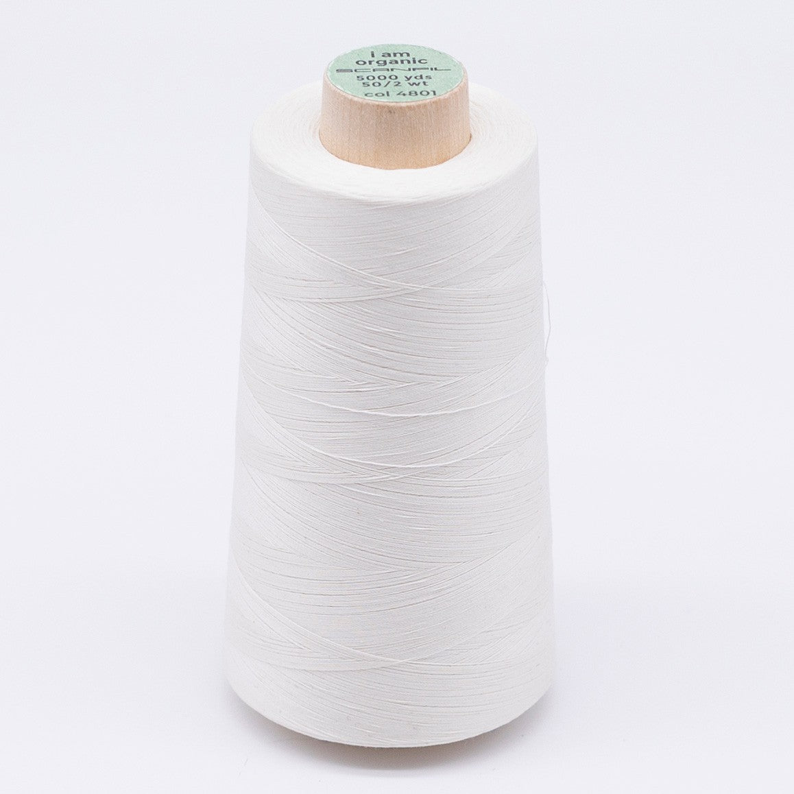 Scanfil Organic Cotton Thread 50wt Solid 5,000yd Coconut Milk
