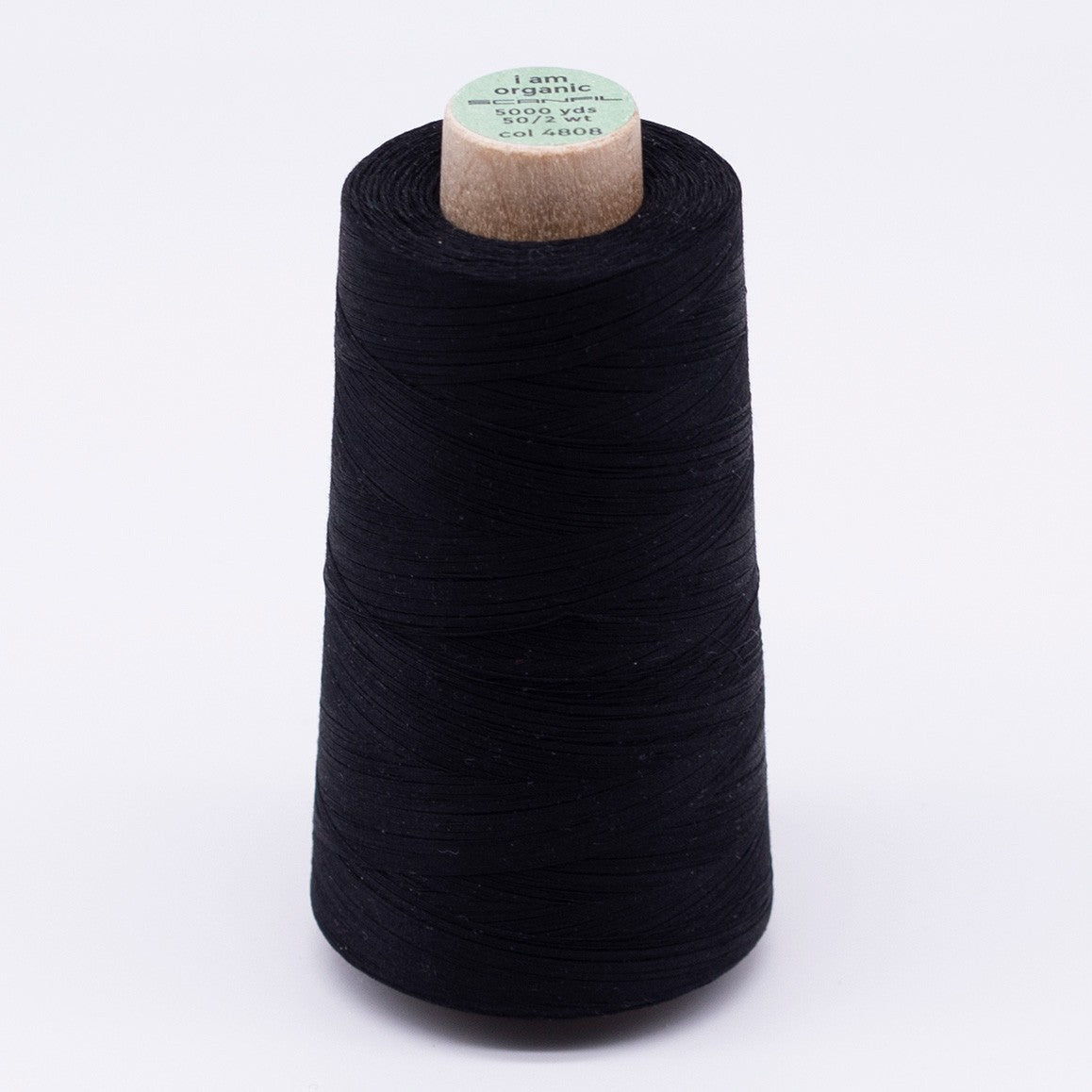 Scanfil Organic Cotton Thread 50wt Solid 5,000yd Jet Black
