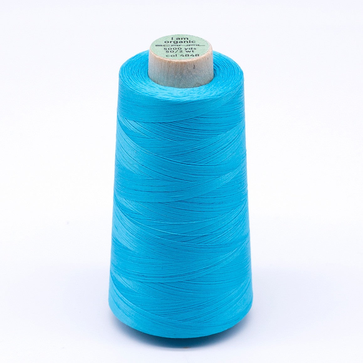 Scanfil Organic Cotton Thread 50wt Solid 5,000yd Blue Atoll