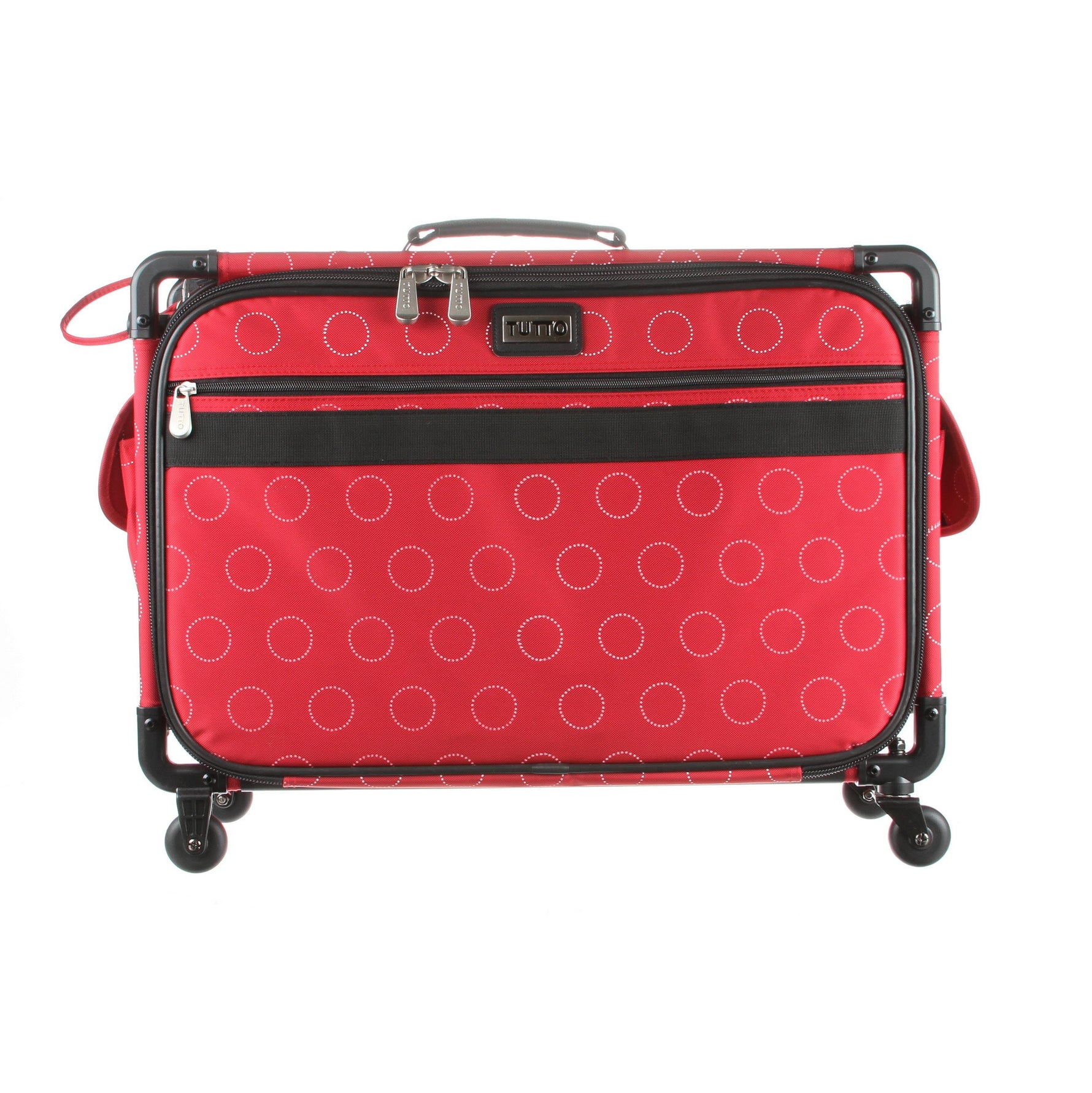 Tutto Sewing Machine Case On Wheels Large 21in Red Dotted Circle