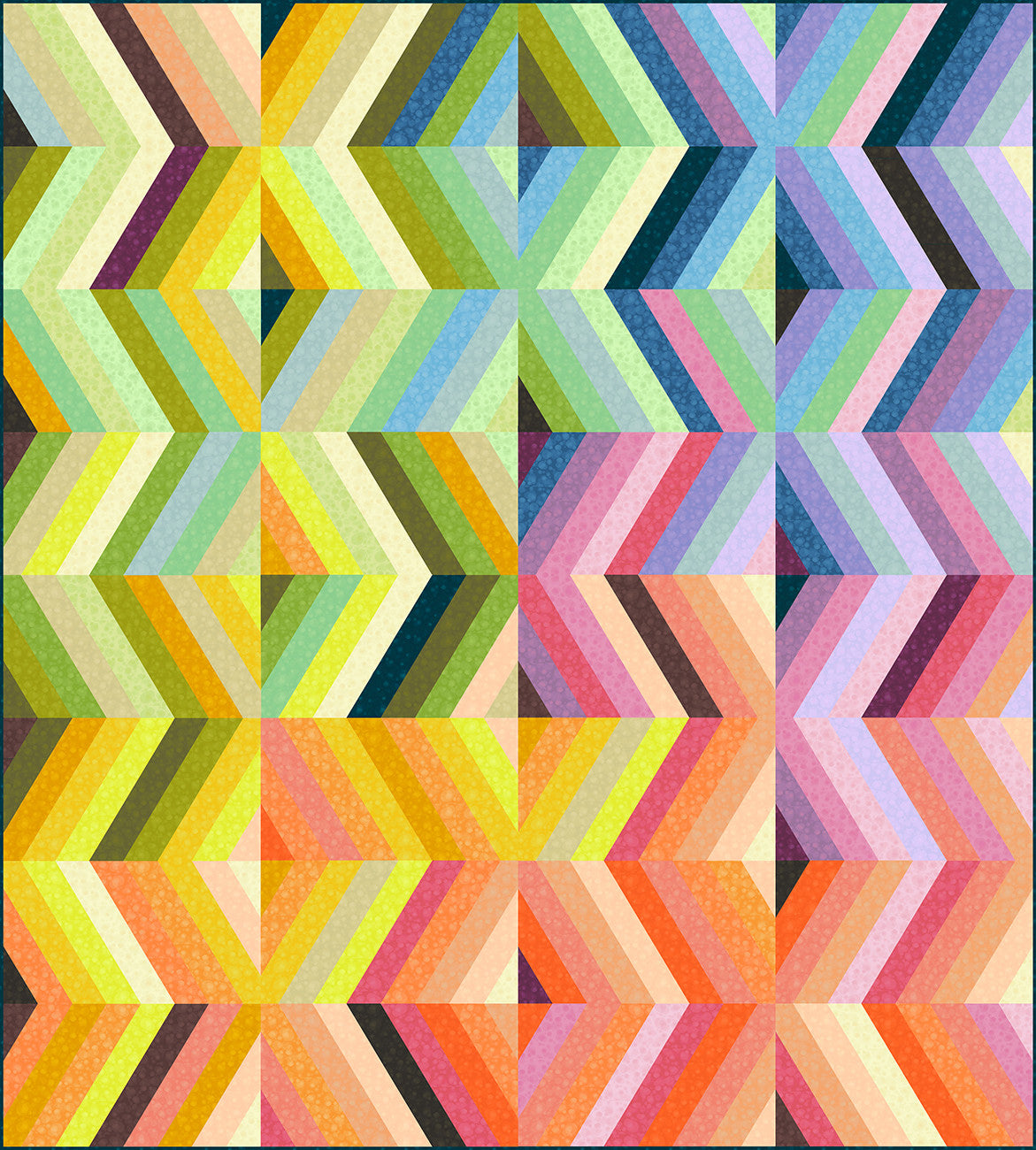 Multi Color Frolic (72"x80") Quilt Top