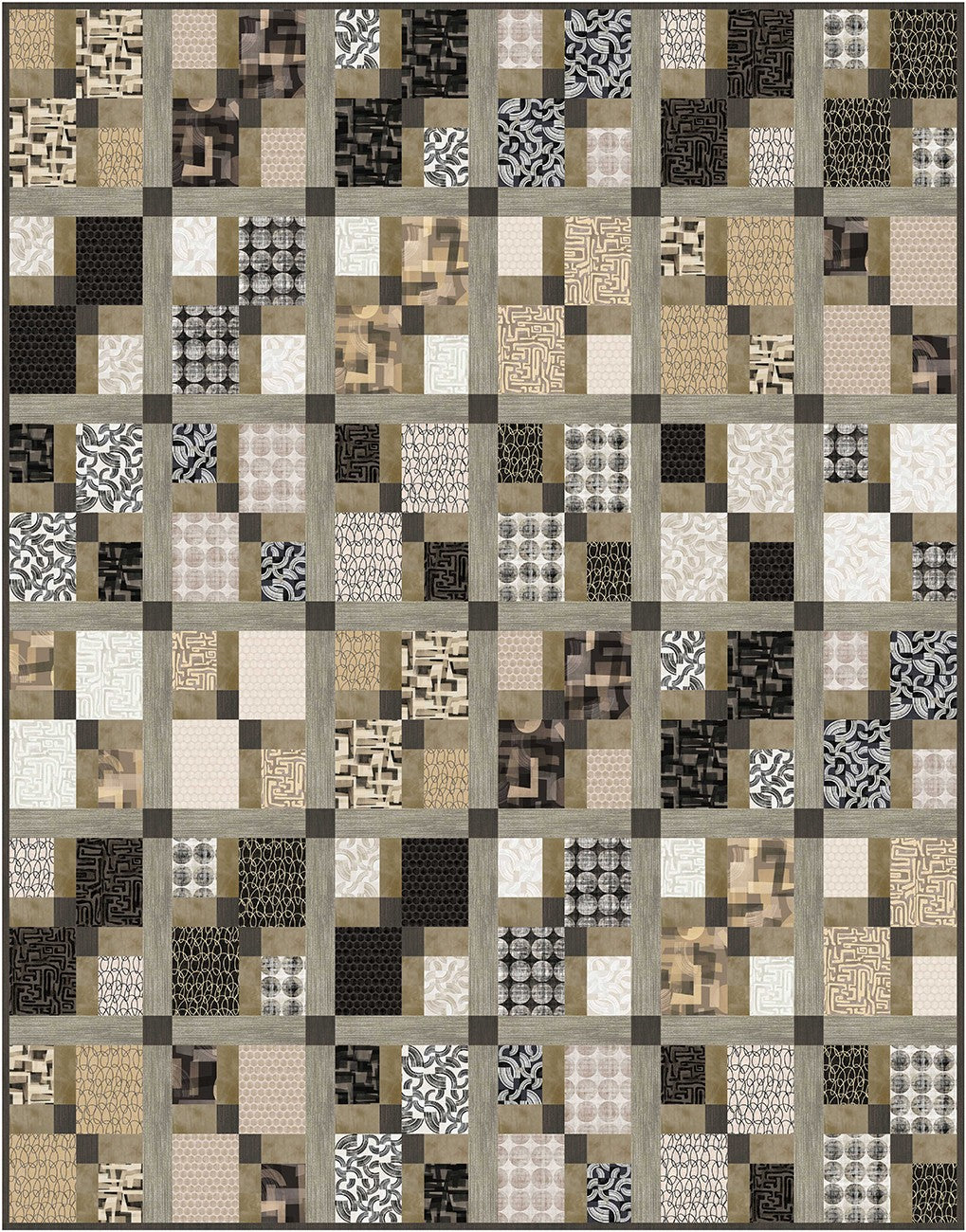 Tourmaline & Thyme Quilts Deep Wells of Color 65in x 83in Quilt Top