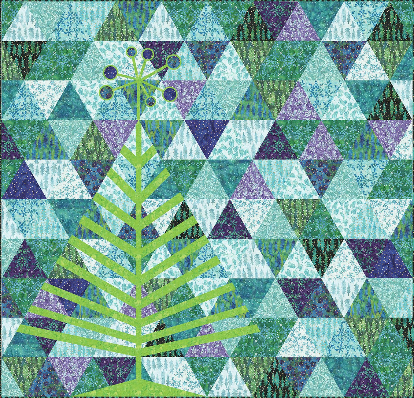 Tinsel Tree Digital Quilt Top Everyday Stitches 70"x73"