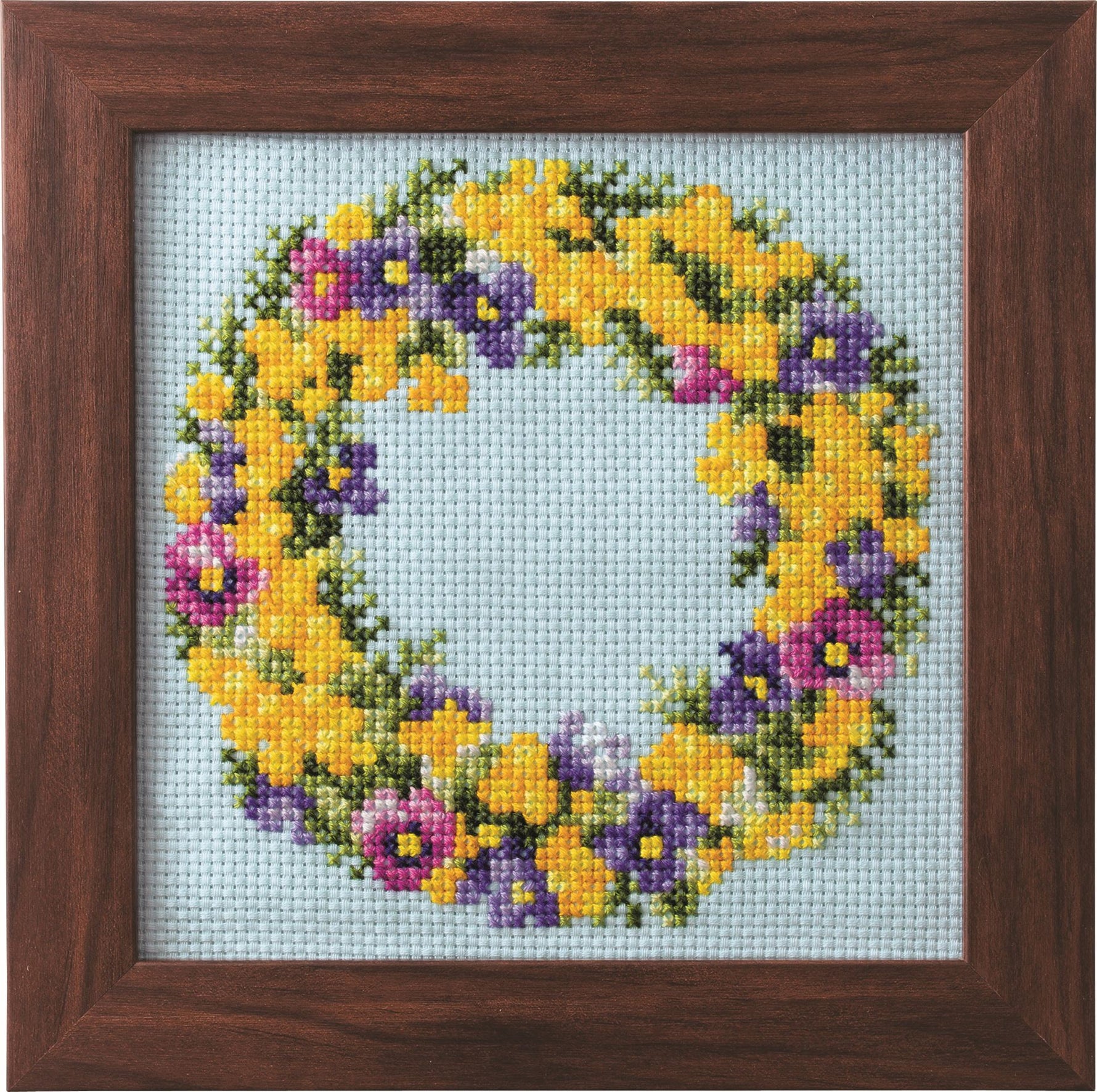 Cross Stitch Kits of Seasonal Flower Arrangement - Mimosa Wreath
