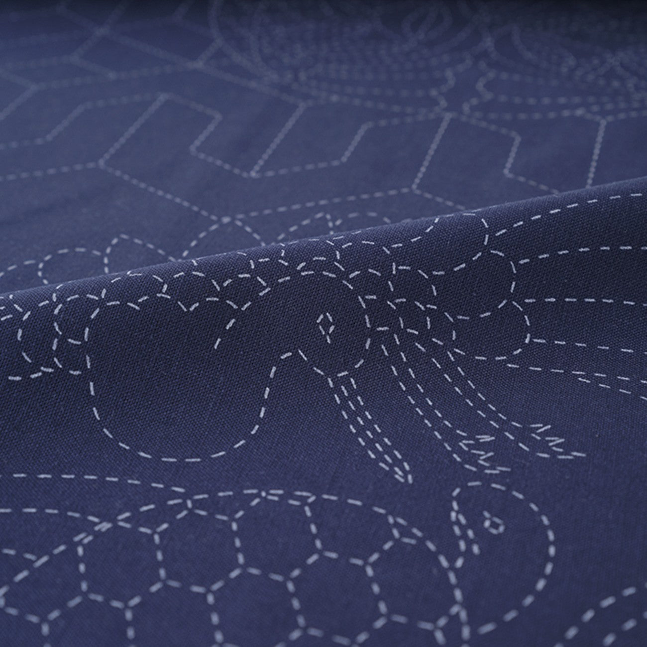Celebratory Sahiko Fabric Kotobuki Pattern - Navy