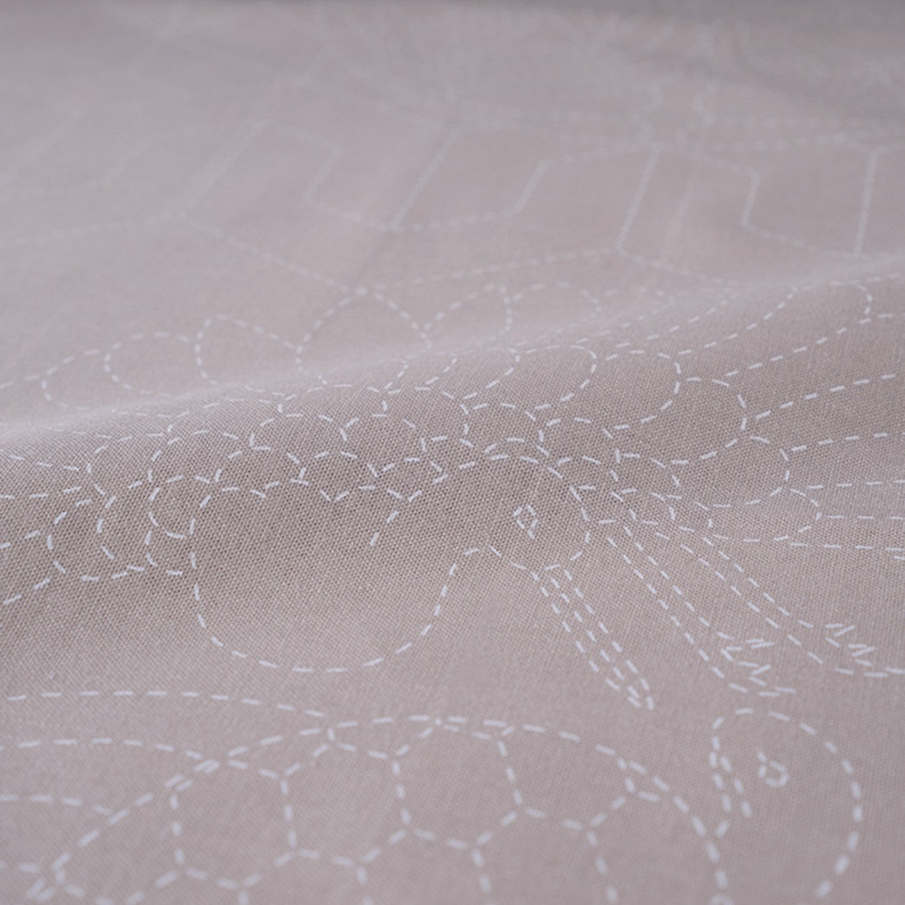Celebratory Sahiko Fabric Kotobuki Pattern - Stone Gray