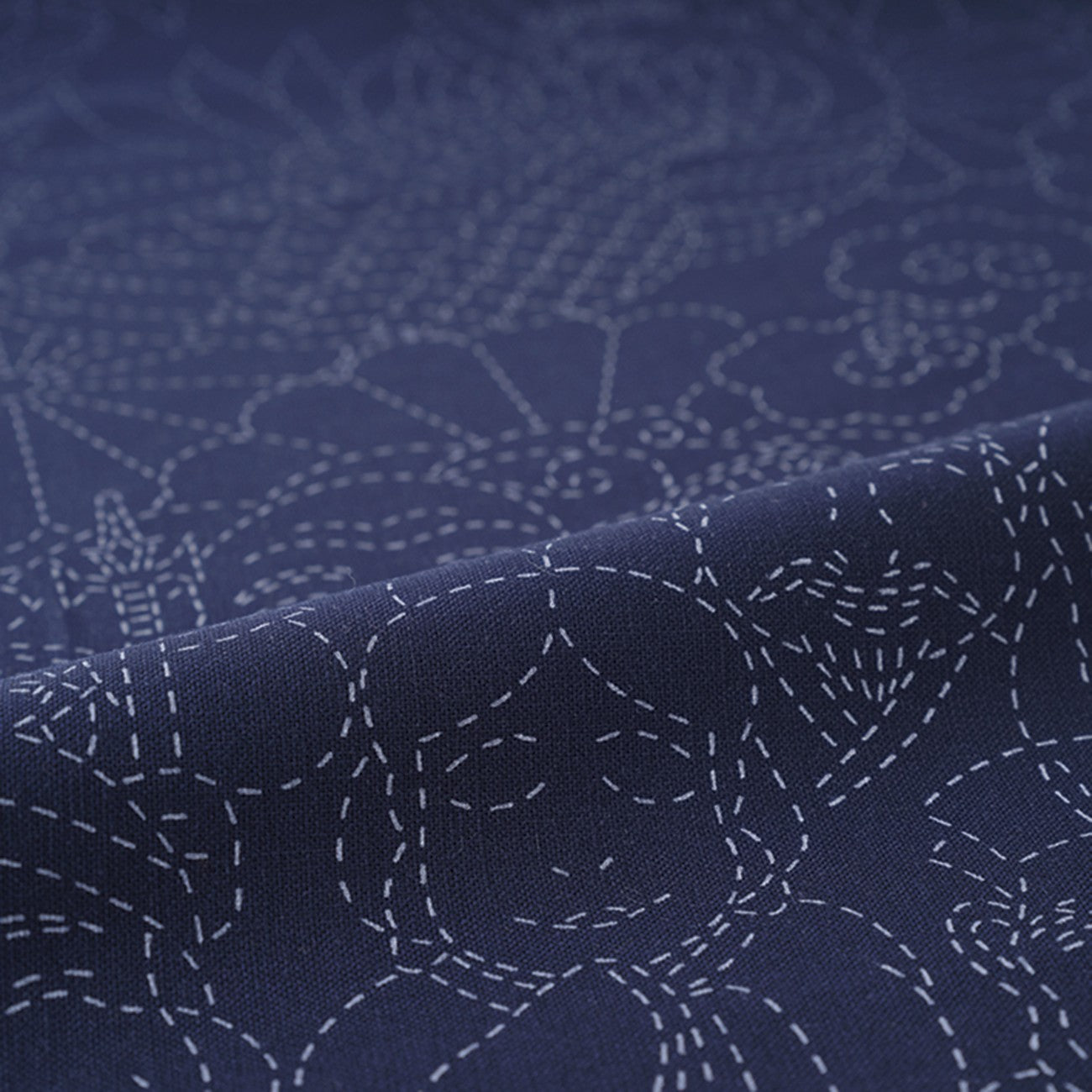 Celebratory Sahiko Fabric Seven Gods of Fortune Pattern -Navy