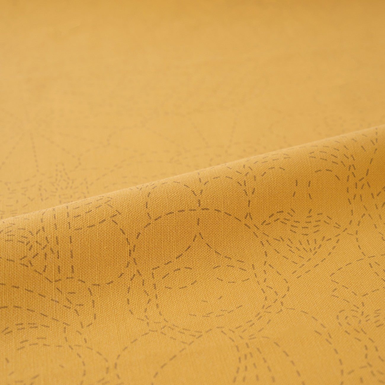 Celebratory Sahiko Fabric Seven Gods of Fortune Pattern - Mustard
