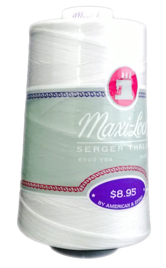 Maxi-Lock Polyester Serger Thread 50wt 6000yds White