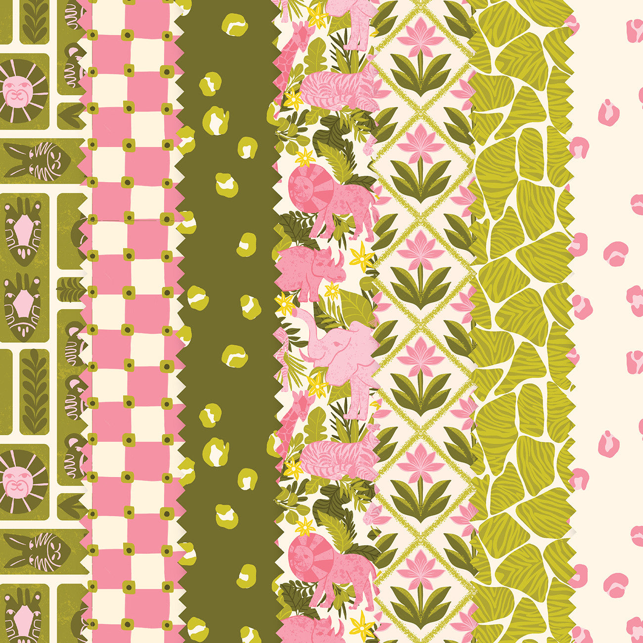 5in Squares Pink Safari, 42pcs/bundle