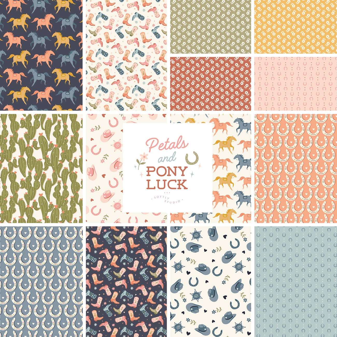 2-1/2in Strips Petals & Pony Luck Organic, 40pcs/bundle