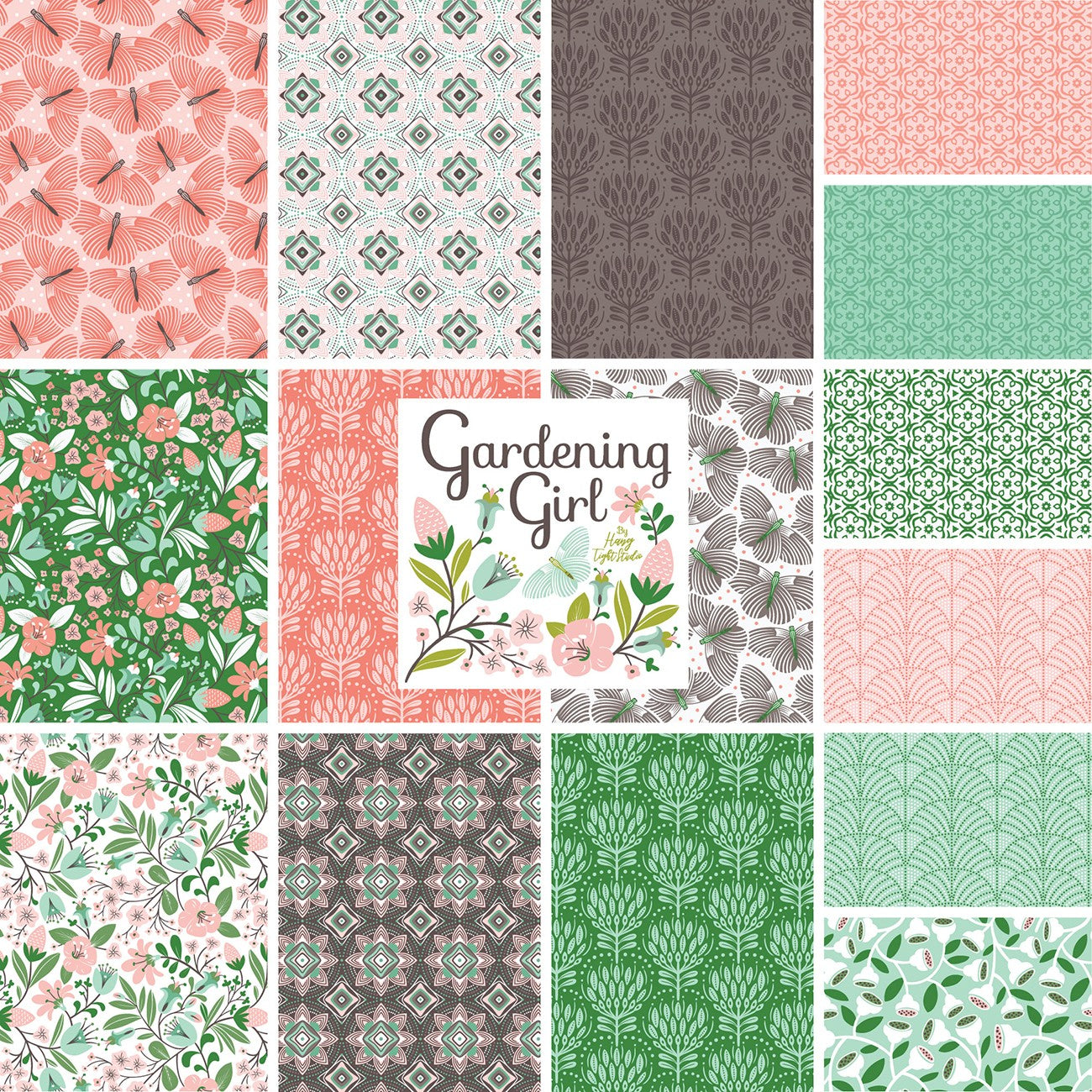 5in Squres Gardening Girl Organic, 42pcs/bundle