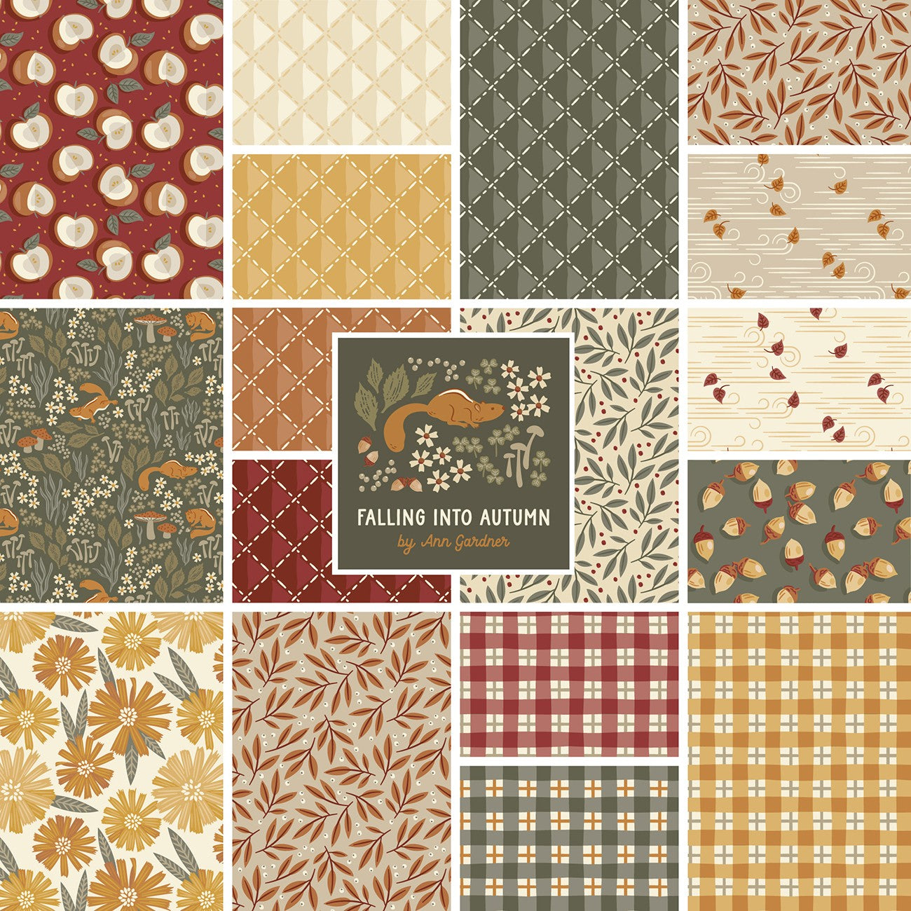 2.5In Squares Strips Falling Into Autumn 40Pcs/Bundle