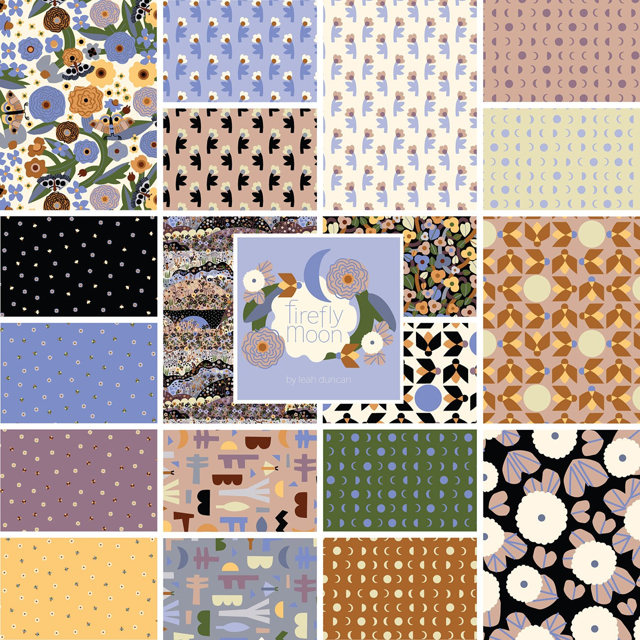 Fat Quarter Firefly Moon 19Pcs/Bundle