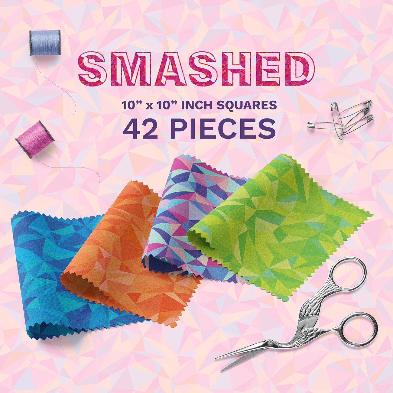 Smashed 10 Inch Square Pack - 42 Asst