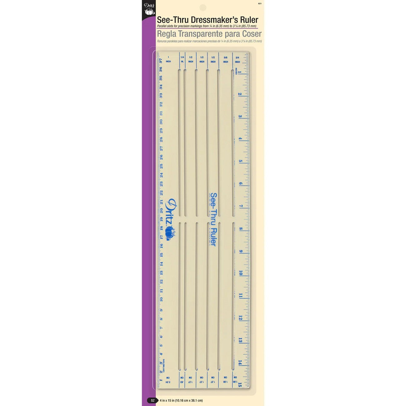 Dressmaker See-Thru Ruler 4in x 15in