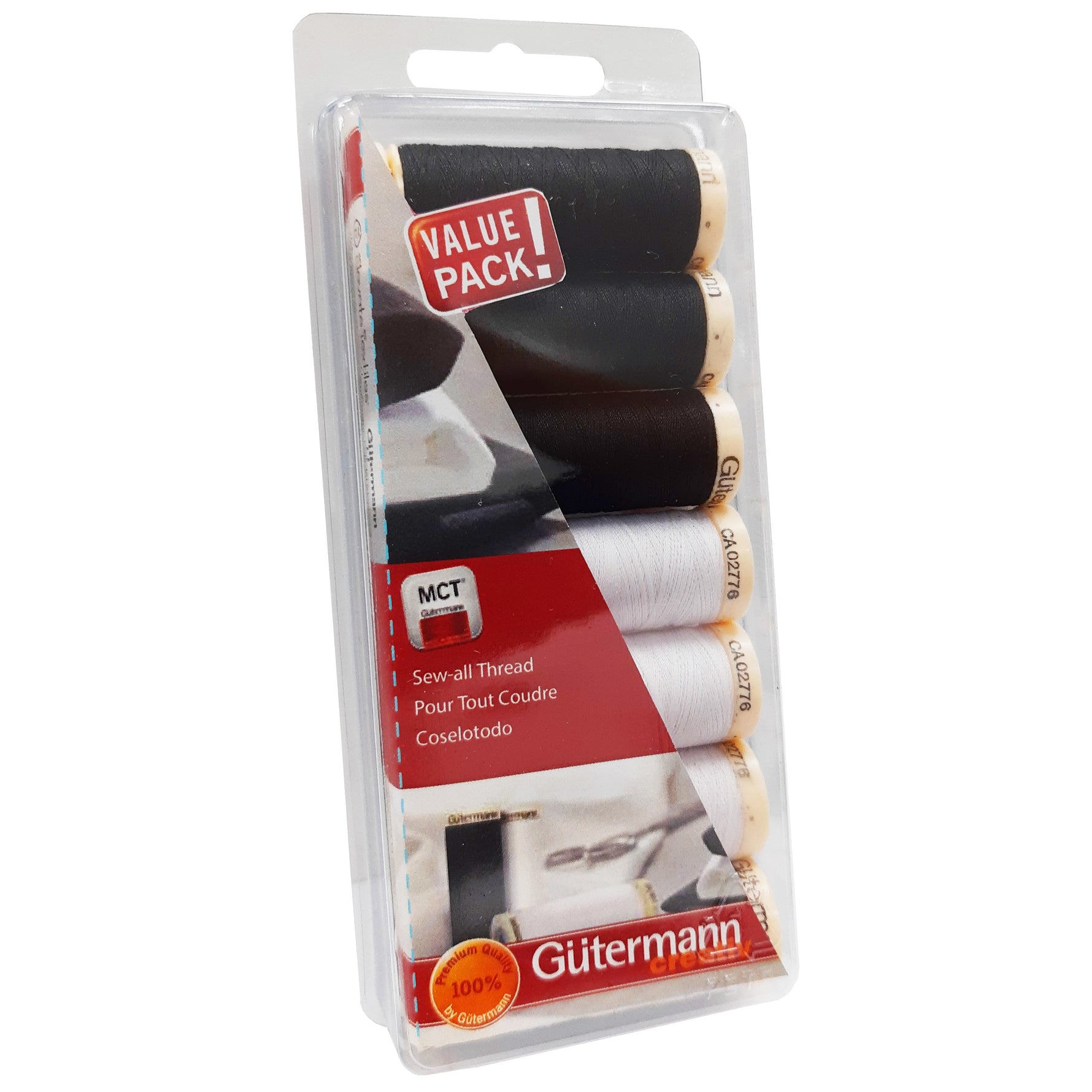 Sew-all Thread 7 Spools Black and White