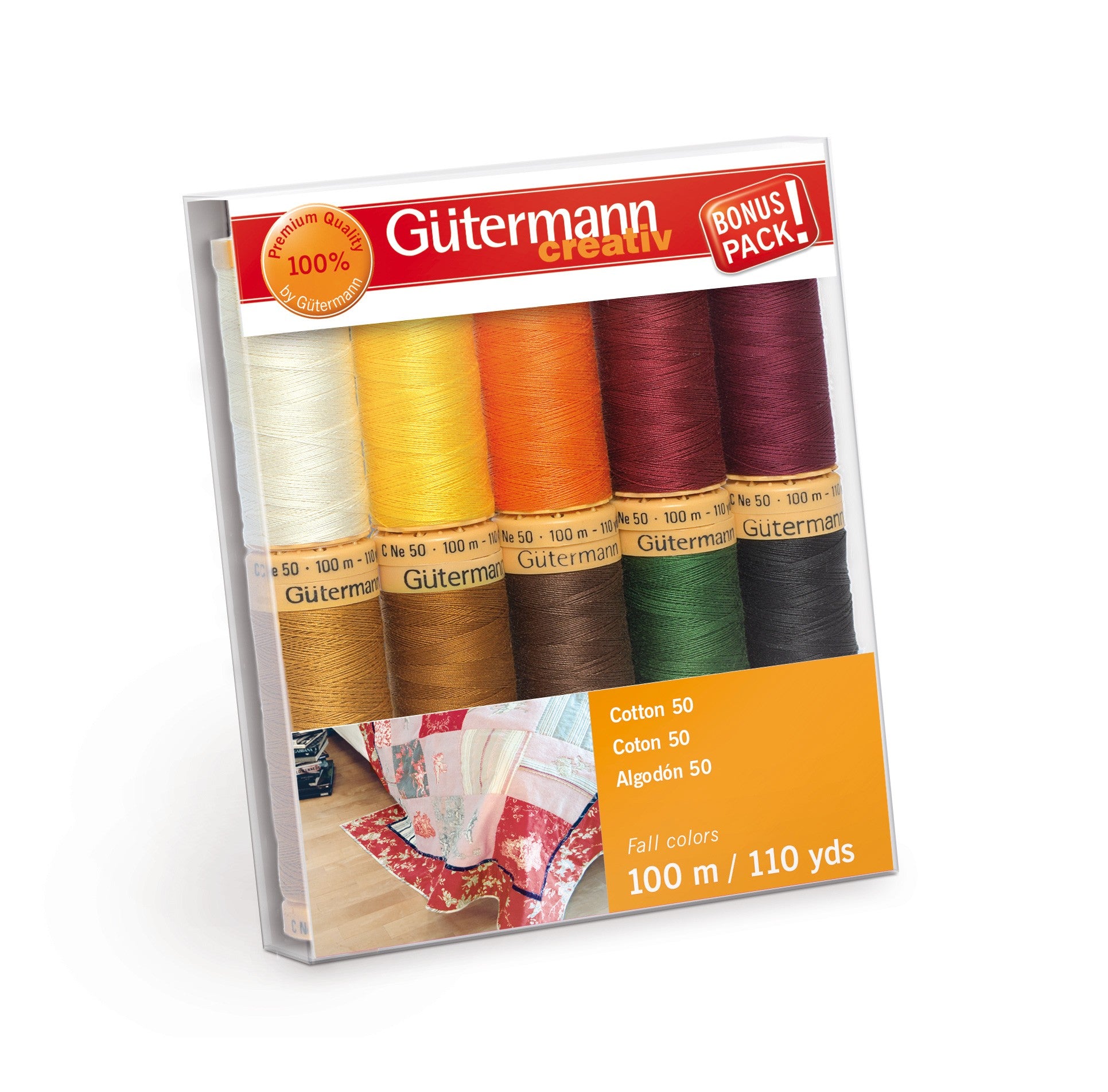 Cotton 50 10 spools 10 Colors 100m Fall