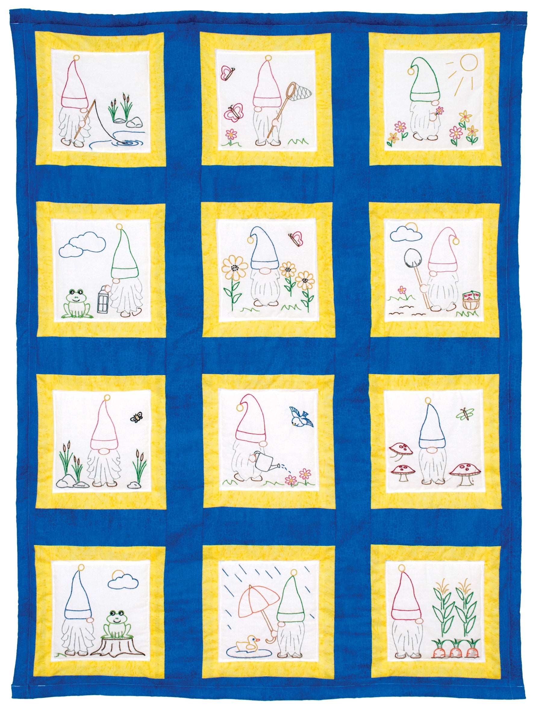 9in Theme Quilt Blocks Gnomes