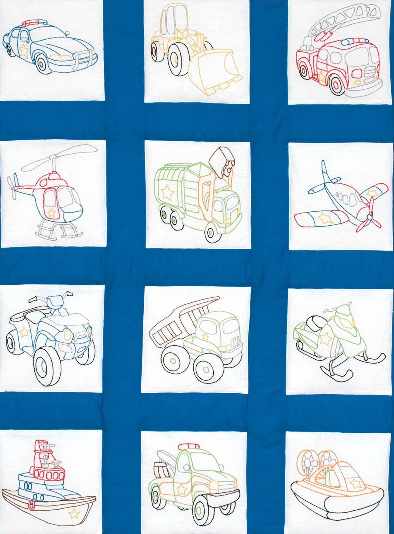 9in Quilt Square Theme Rescue Vehicle