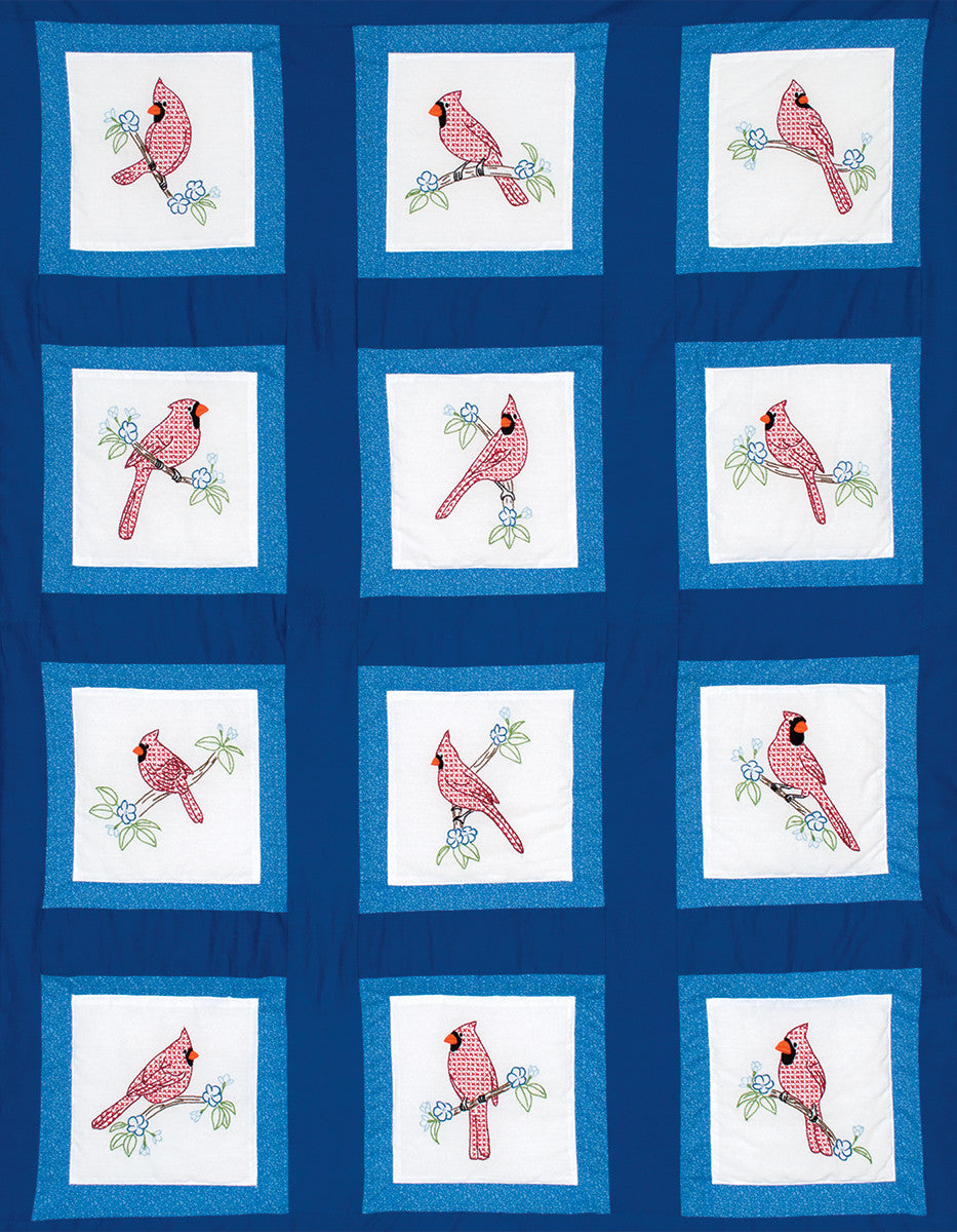 Cardinals 9in  Theme Quilt Blocks