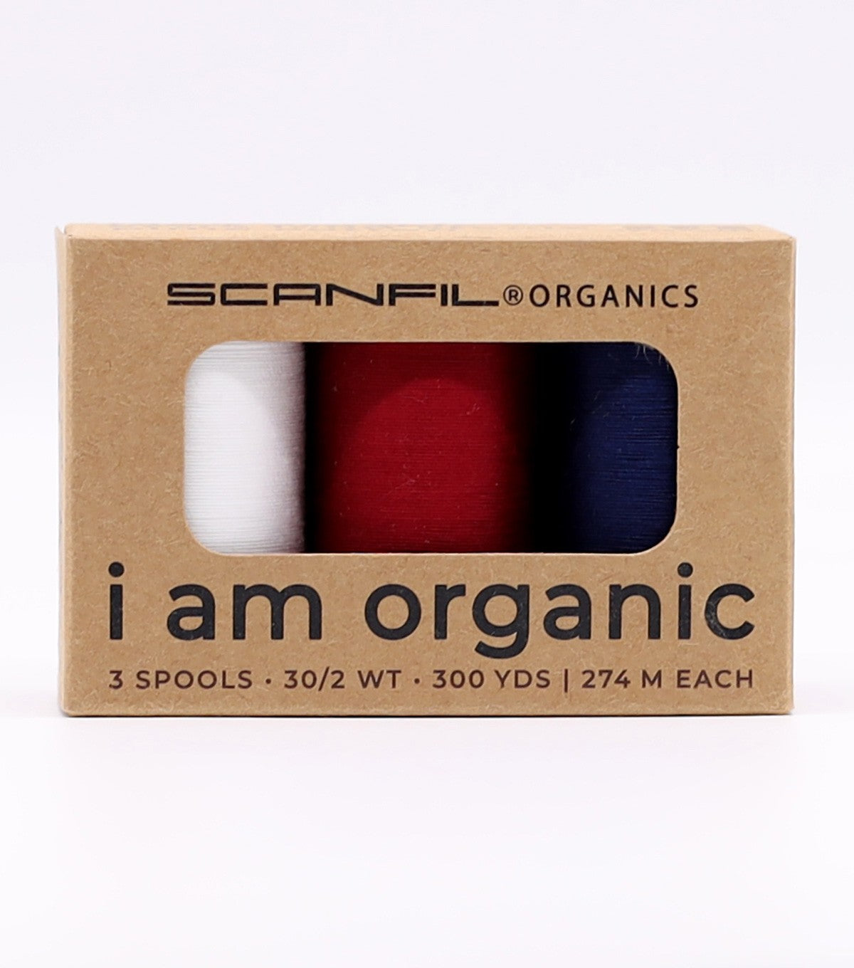 Scanfil Organic Cotton 30wt 3 Spool Thread Set Patriotic