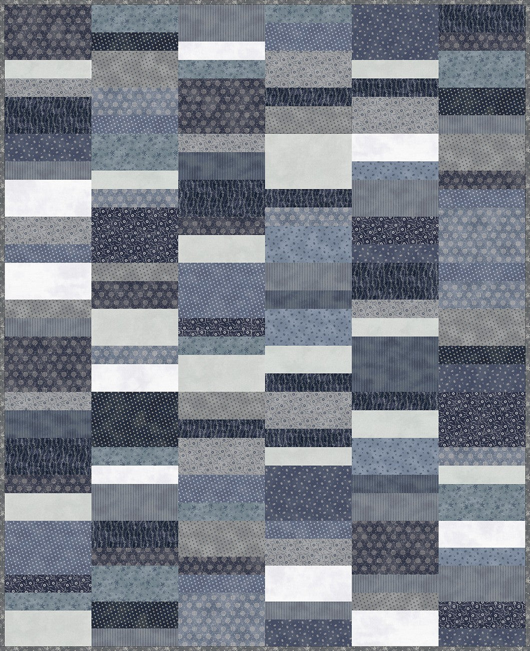 Multi Shuffle Digital Quilt Top, 57" x 70"