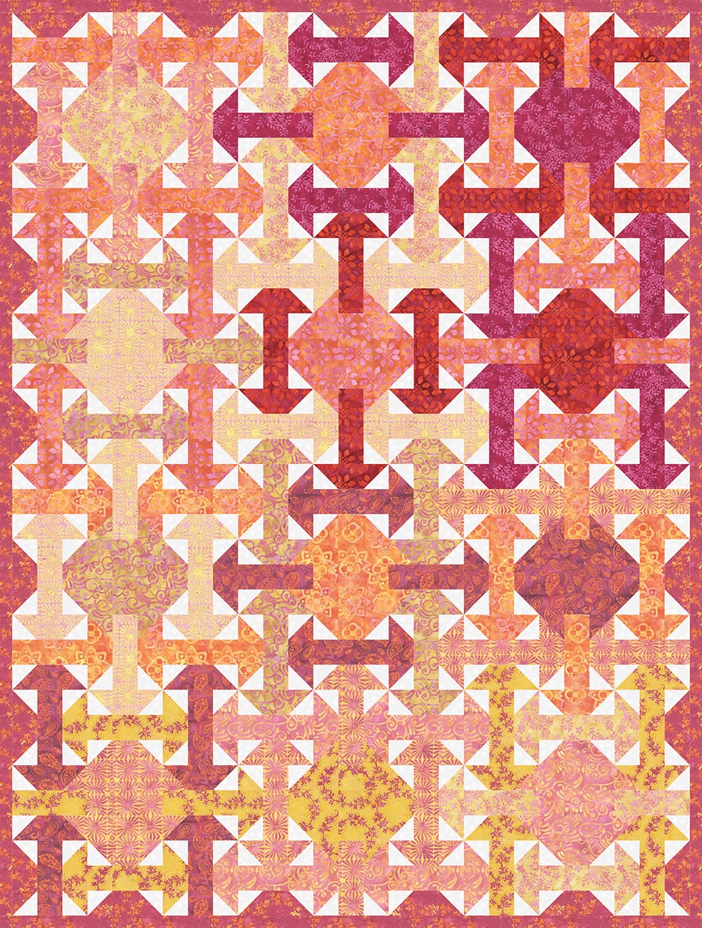 Multi Labyrinth Digital Quilt Top