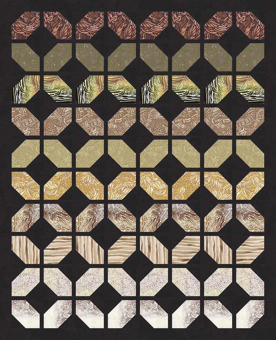 Multi Wild Octagons DQT, 68-1/2" x 68-1/2"