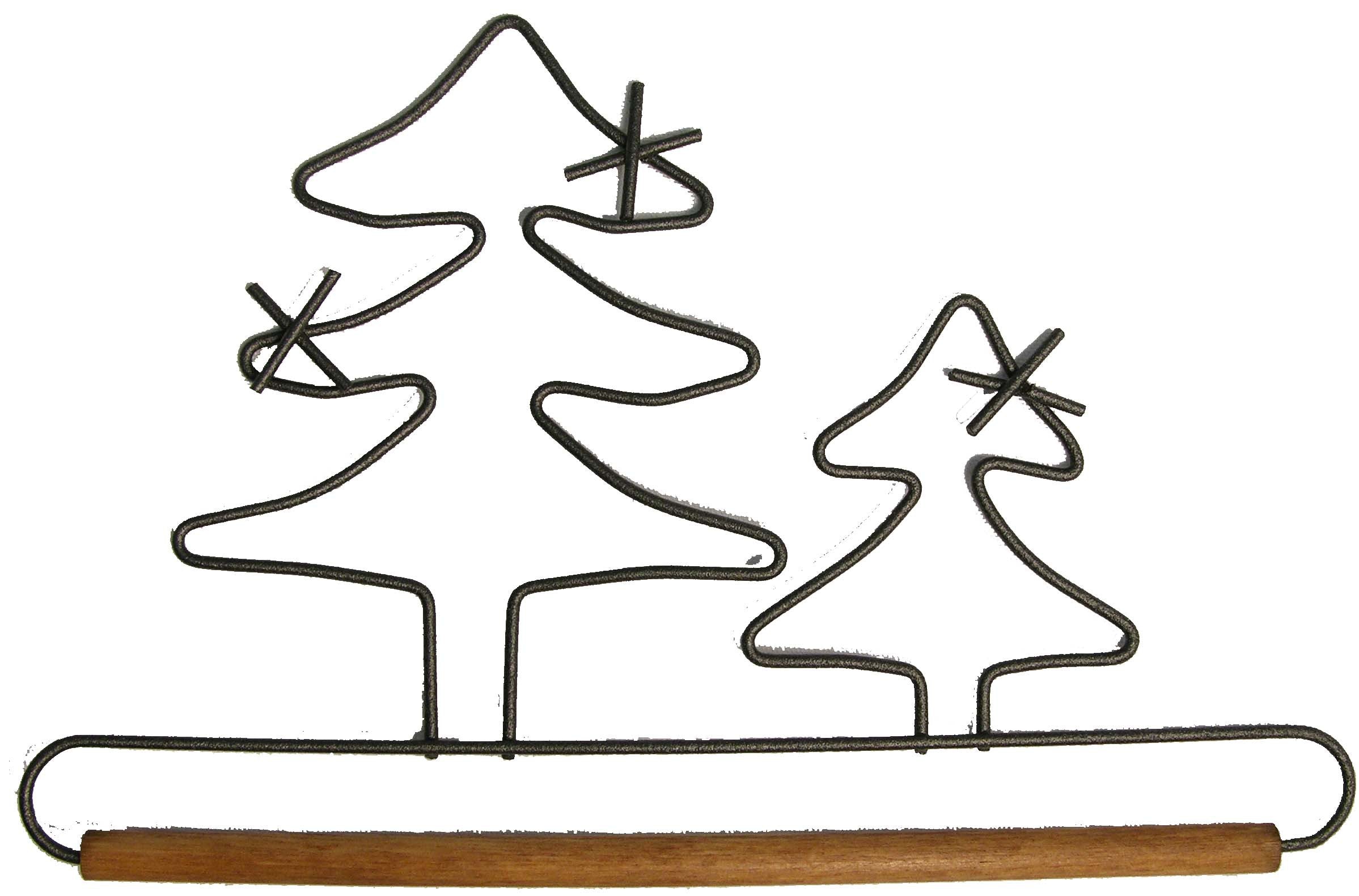 7-1/2in Evergreen Hanger With Stained Dowel Silver