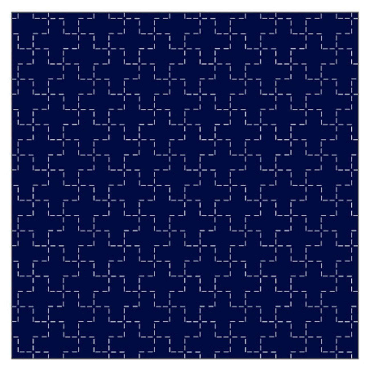 Cosmo Sashiko Cotton & Linen Precut Fabric - Cross Design - Navy