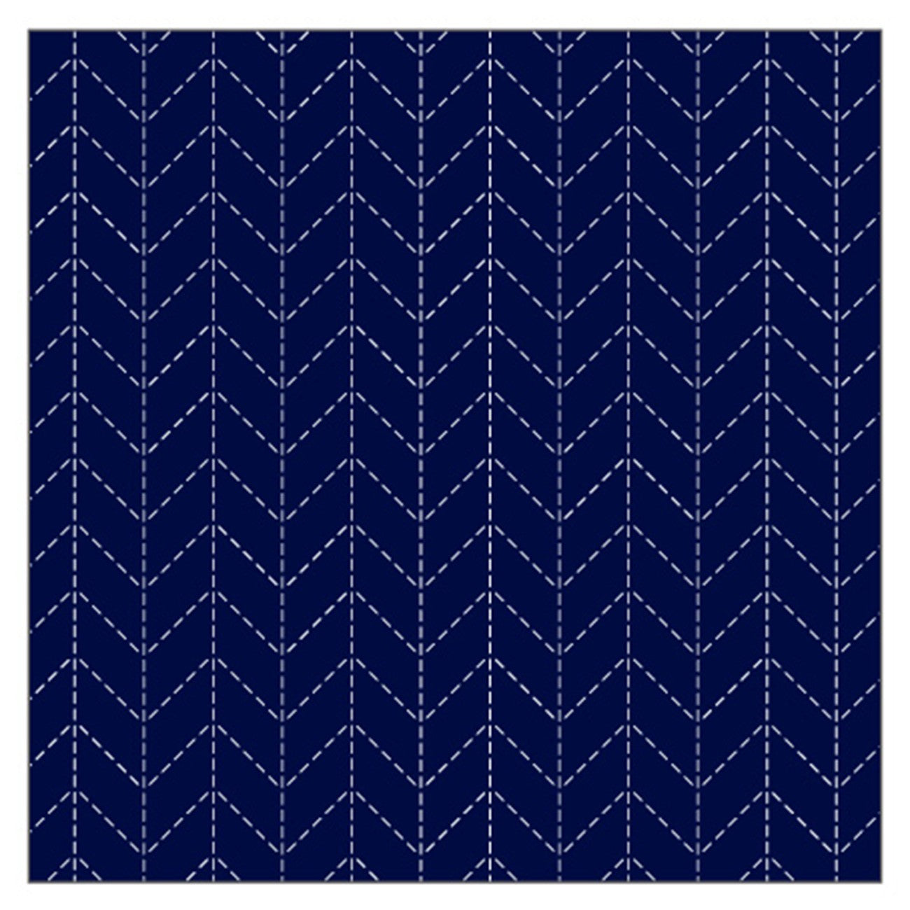 Cosmo Sashiko Cotton & Linen Precut Fabric - Chevron Design - Navy