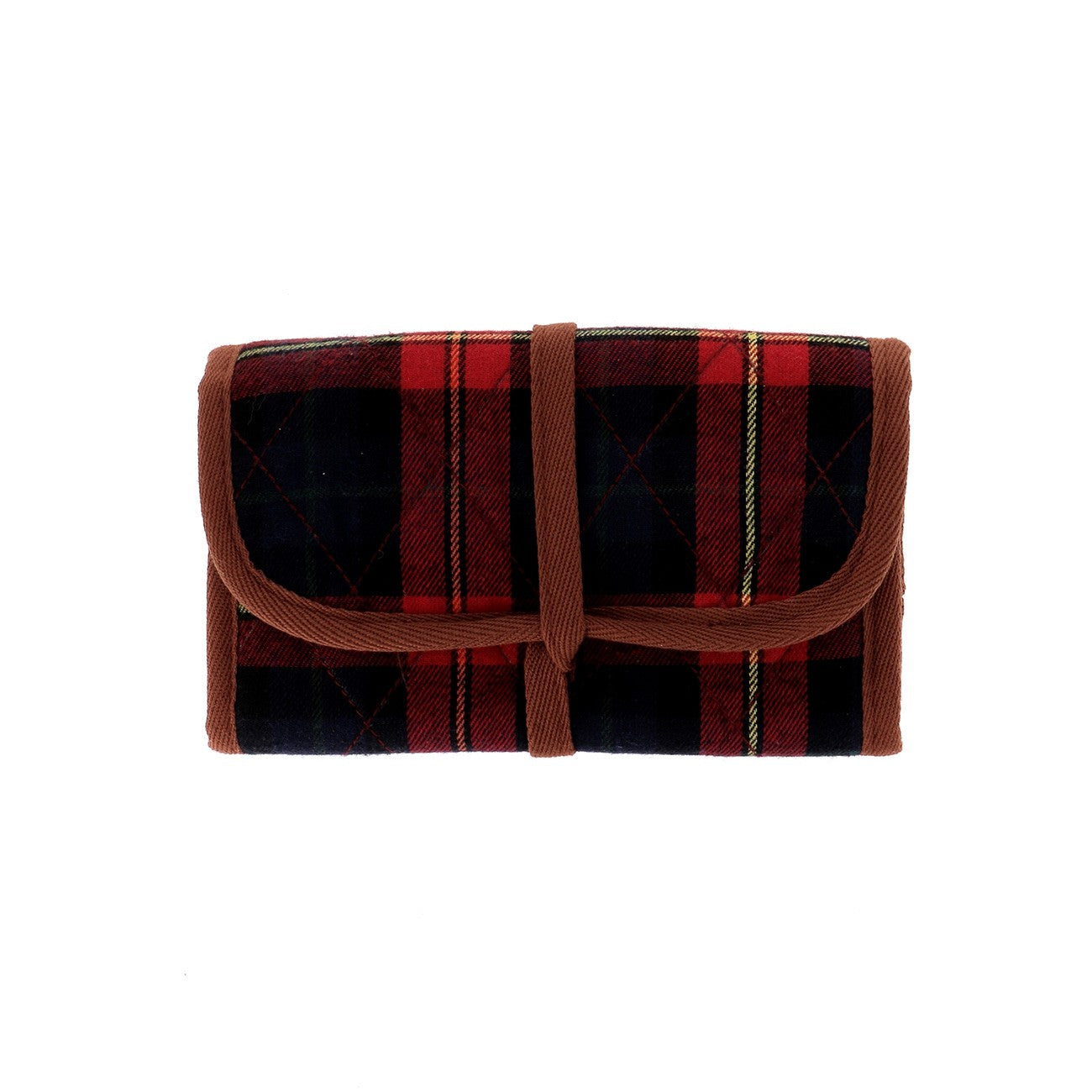 Sewing Storage Brown and Red Tartan